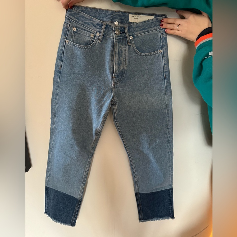 Rag and bone jeans contrast leg detail